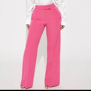 Pink flare leg trousers fuchsia